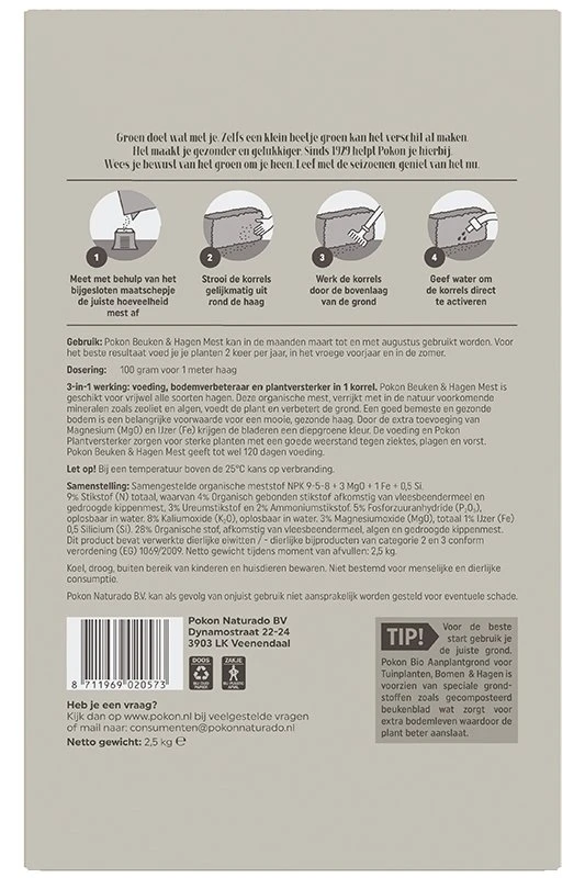Pokon Beuken & Hagen Mest 2,5kg 4 Pokon Beuken & Hagen Mest 2,5kg - Afbeelding 2