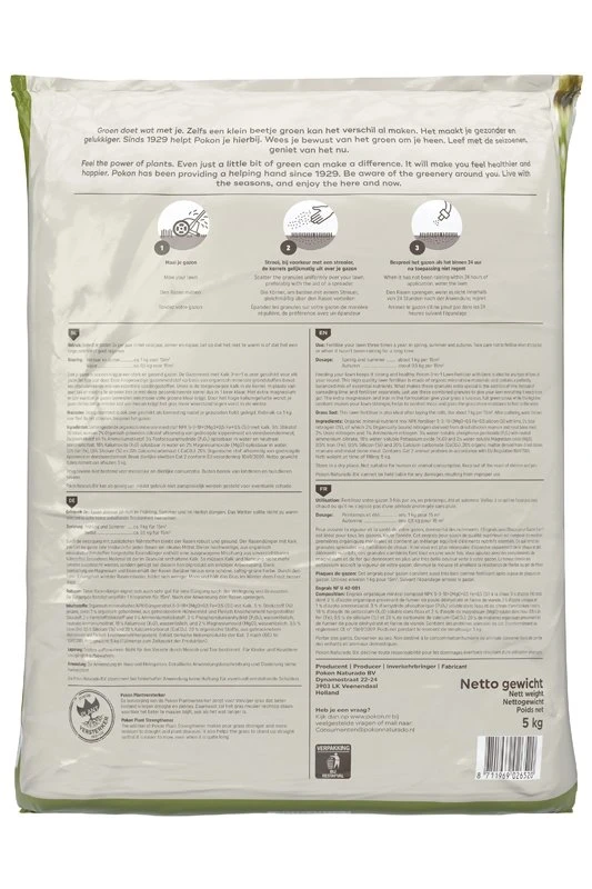 Pokon Gazonmest Met Kalk 5kg Voor 75m² 4 Pokon Gazonmest Met Kalk 5kg Voor 75m² - Afbeelding 2