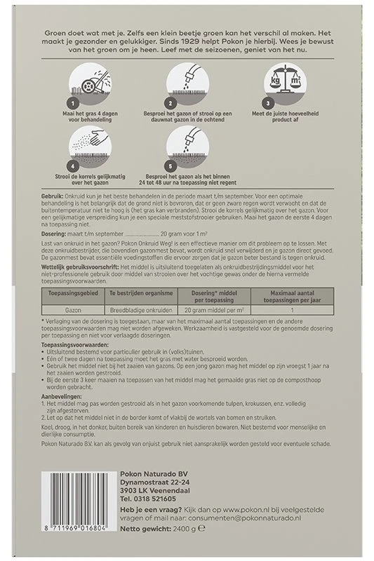 Pokon Onkruid Weg! 2,4kg Voor 120m² 4 Pokon Onkruid Weg! 2,4kg Voor 120m² - Afbeelding 2
